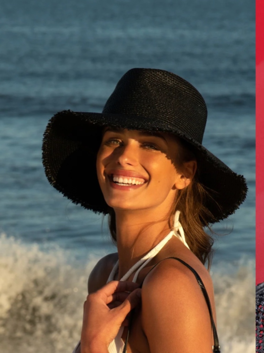 Eric Javits Black Wide-Brim Straw Sun Hat- BNWT
